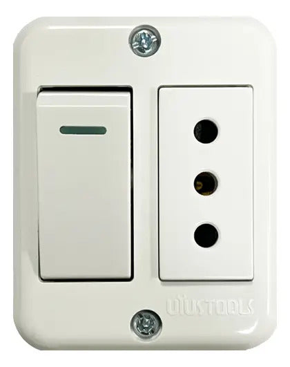 Tomacorriente con Interruptor Sobrepuesto 10A Blanco