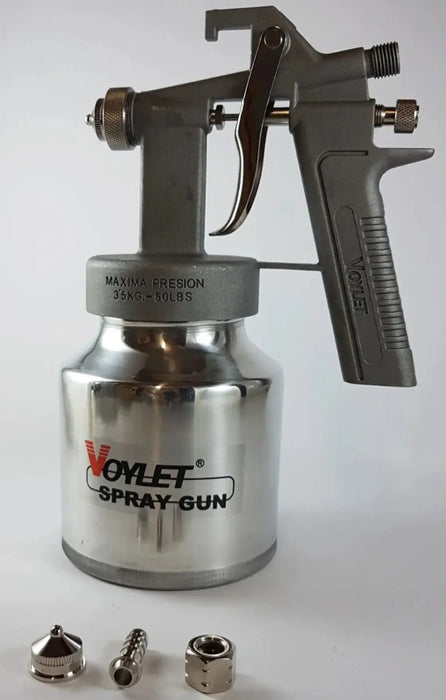 Pistola Para Pintar Baja Presión Voylet MZ-472 600ml Succión Esmaltes