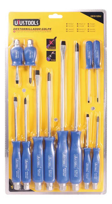 Juego Destornillador Golpe 12 Pcs Blue Uyustools
