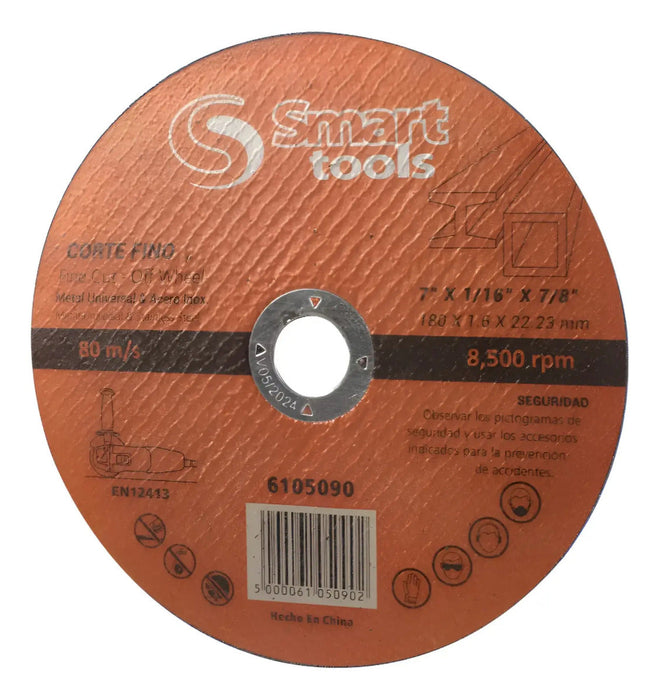 Pack 10 Discos De Corte Acero/inox 7''x1.6mm
