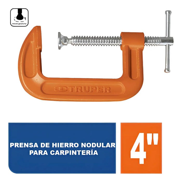 Prensa Tipo C 4'' de Hierro Nodular