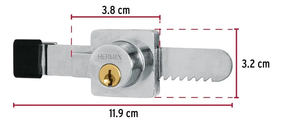 Cerradura para Vitrina Deslizable