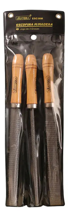 Juego 3 Pcs Lima Bastarda 8" M/madera
