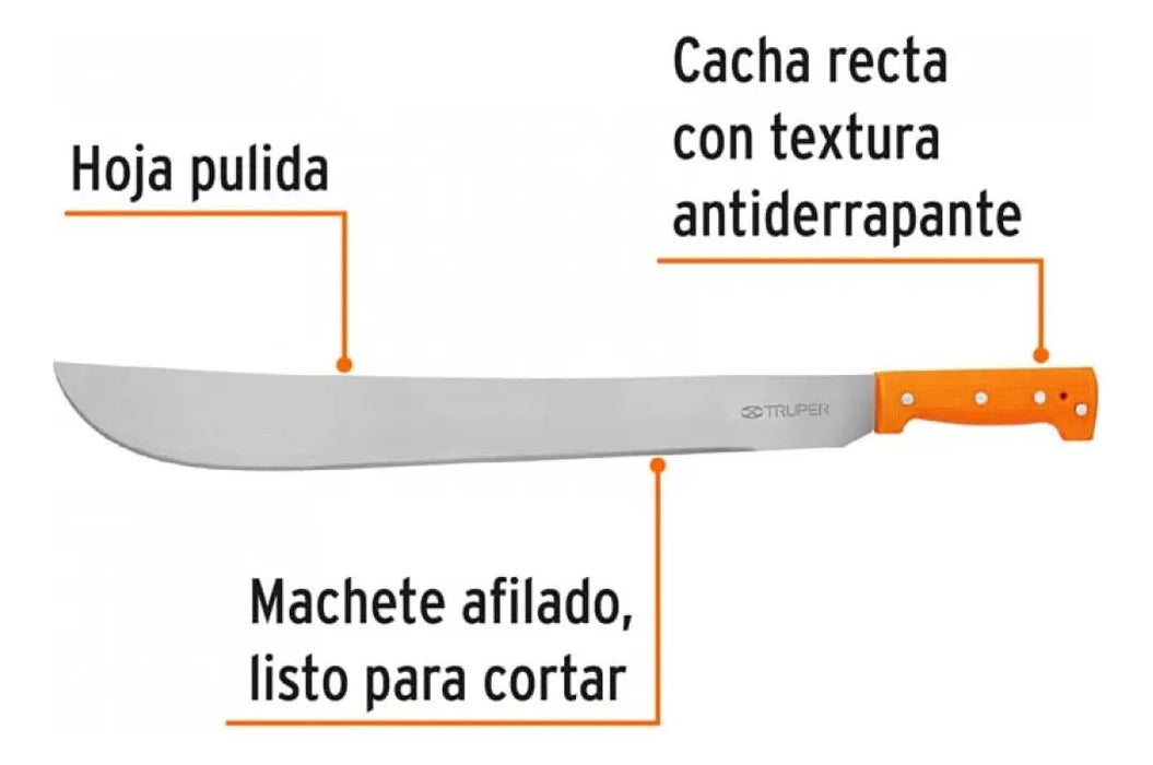 Machete Estandar 20'' Naranja Truper
