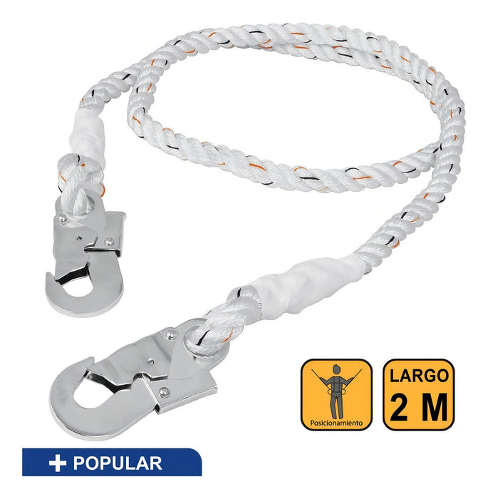 Cable de Posicionamiento con 2 Ganchos Truper 2m Blanco