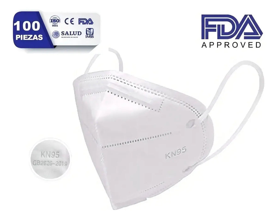 Mascarilla Desechable KN95 10 Unidades 5 Capas Ajuste Nasal Blanco