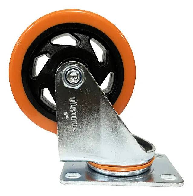 Rueda Industrial PVC/Naranjo 4'' 100kg