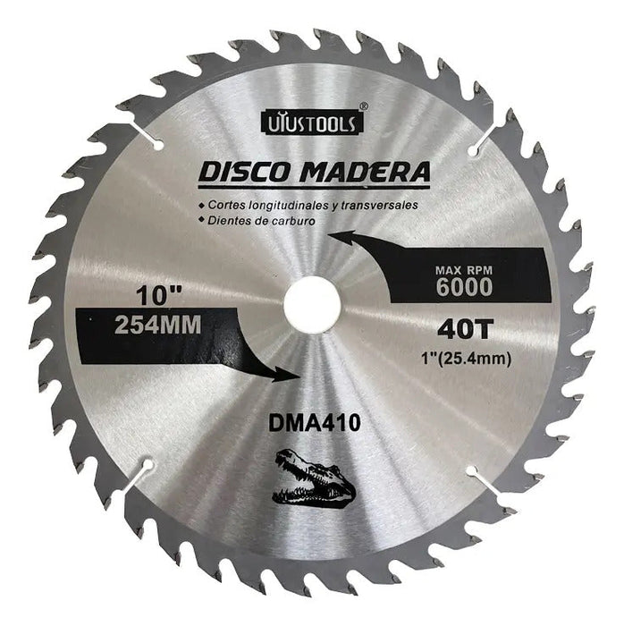Disco Sierra 10" x 40 Dientes Madera Uyustools
