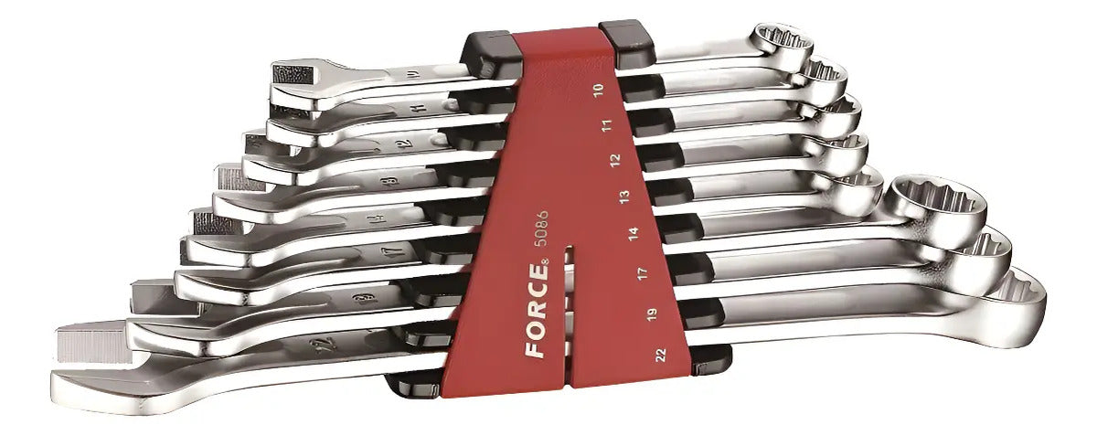 Juego Llaves Punta Corona 3/8''-13/16'' 8 Pzs. Force Plateado