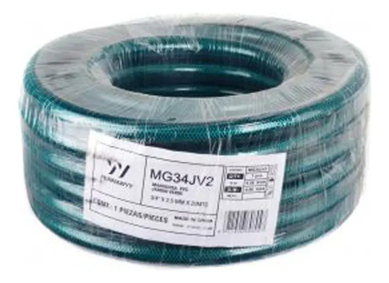 Manguera PVC Jardín Verde 3/4" x 2.5mm x 20mts