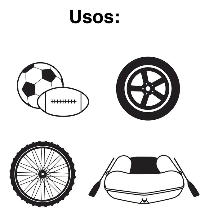 Inflador de Pie con Picos para Bicicletas y Pelotas Truper Azul