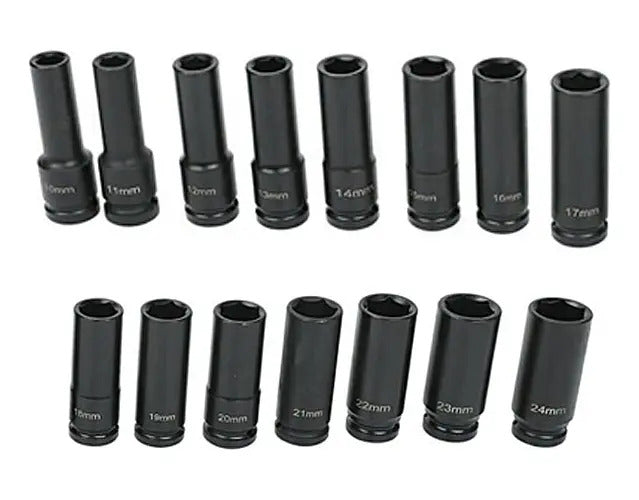 Juego Set Dados De Impacto 1/2, 10 Piezas De 10 A 24 Mm