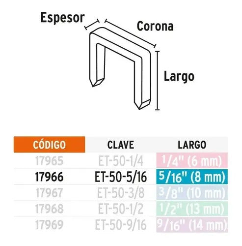 Grapas 5/16 X 1000un