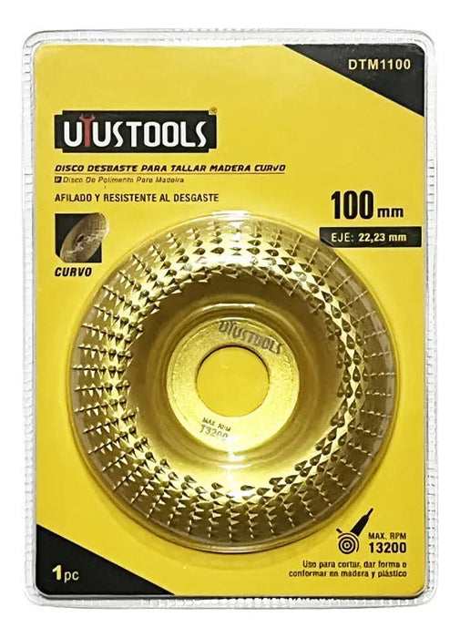 Disco Desbaste Para Tallar Madera Curvo 100mm