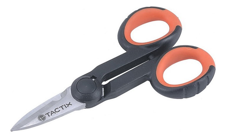 Tijera Tactix Negra 140mm Acero Inoxidable Hoja Dentada