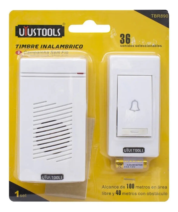 Timbre Inalámbrico 36 Melodías Uyustools Blanco