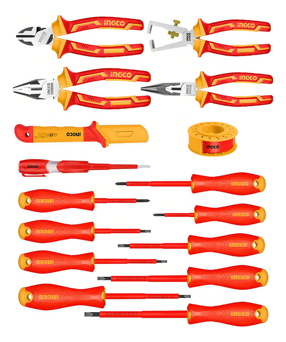 Set Herramientas Manuales Aisladas Eléctricos 16 Pzas Ingco