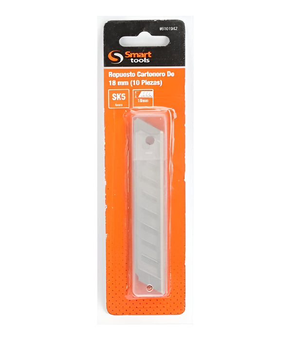 Repuesto Cuchillo Cartonero 10 Unidades De Hojas 18mm