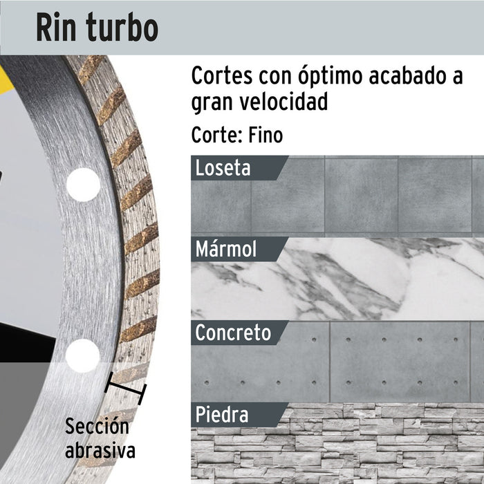 Disco Diamante 7'' Rin Turbo Concreto Piedra Az