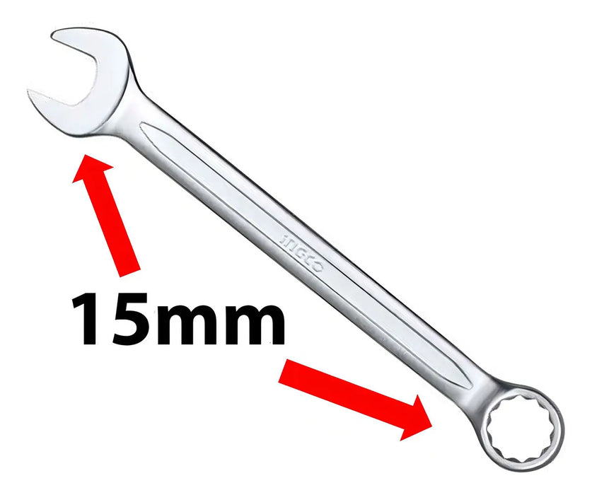 Llave de Punta Combinada Ingco Cr-V 15 Mm