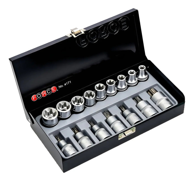 Juego Dados Torx 1/2'' Macho Y Hembra 16 Piezas