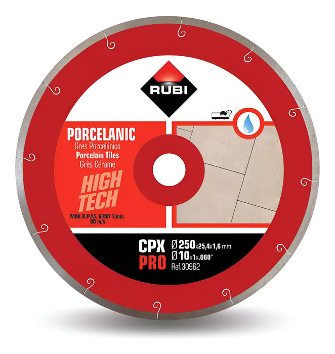 Disco Rubi CPX Pro 25cm Rojo Corte Porcelanato
