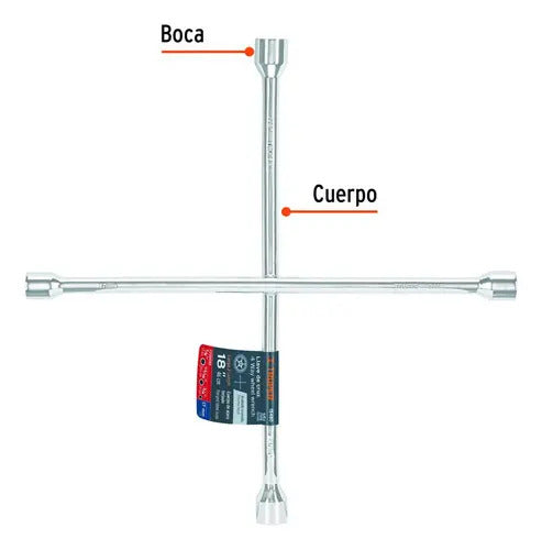 Llave Cruz Auto 18 Pulgadas Cromada Truper