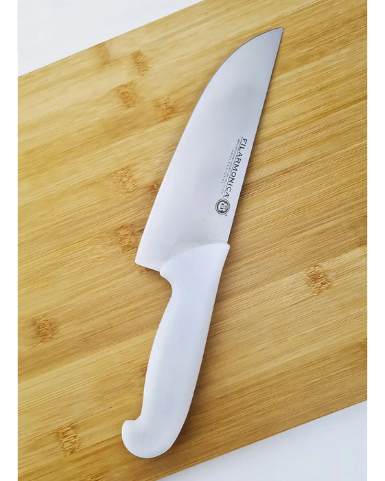 Cuchillo Carnicero Filarmonica 20 Cm Acero Inoxidable Mango Ergonómico Blanco
