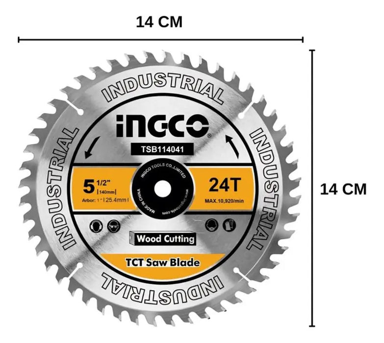 Disco 5 1/2'' Para Sierra Circular 140mm 24 Dientes Ingco