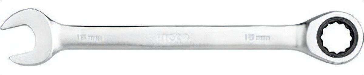 Llave Combinada Industrial Ingco Con Trinquete, 10 Mm