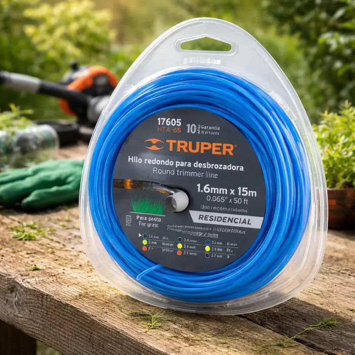 Hilo Nylon Truper HTA-65 1.6mmx15m Rollo Azul