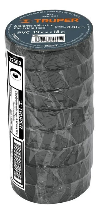 Huincha Aisladora Truper 19mmx18m Negra M-33