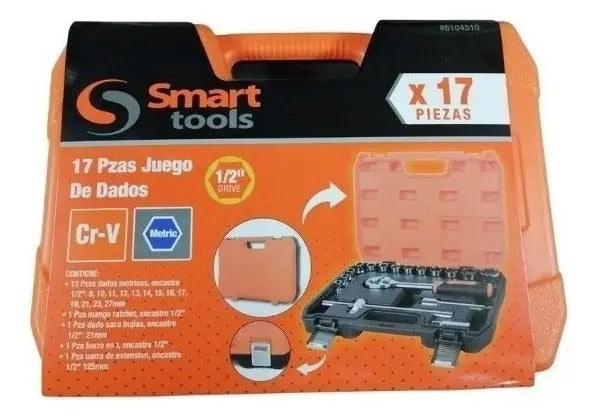Juego De Dados 1/2 De 8 A 27 Mm. 17 Pzs. Smart
