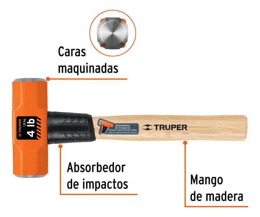 Marro Octagonal 4 Lbs Mango Madera 12''