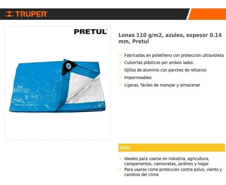 Lona 3 X 4 M Azul