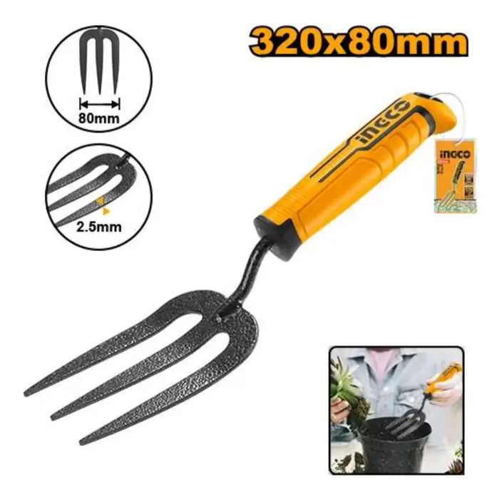 Cultivador Rastrillo Tres Puntas Jardinería 80x320 Mm