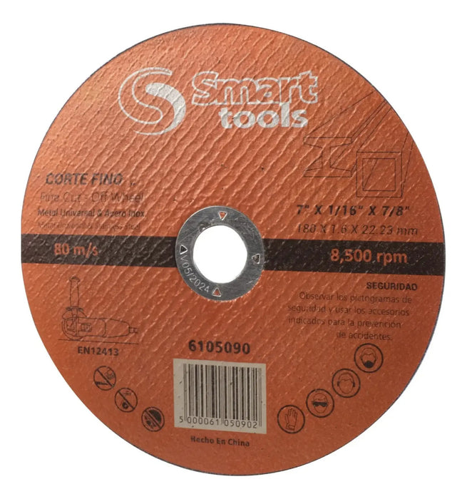 Pack 10 Discos De Corte Acero/inox 7''x1.6mm