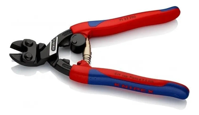 Corta Cables Compacto 8puLG Cabezal 20º Knipex Rojo Y Azul