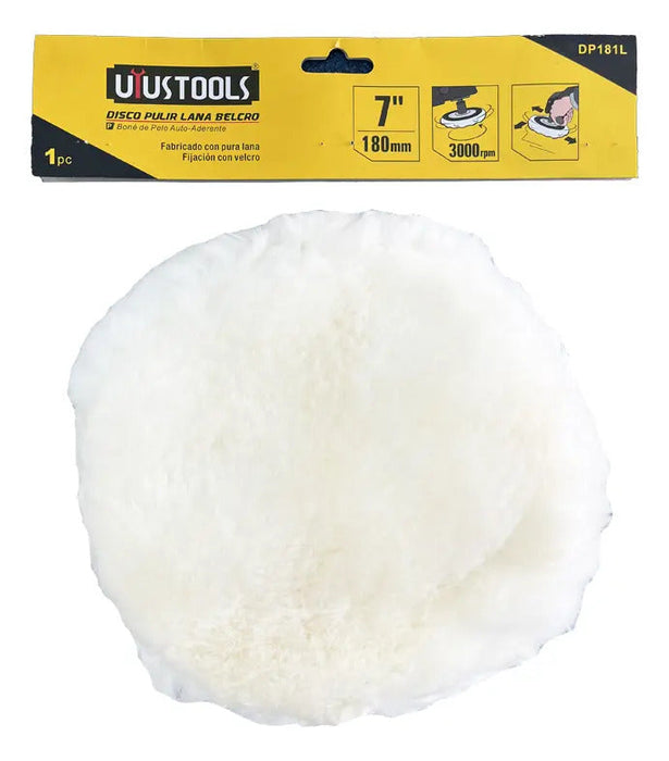 Bonete Pulir 7" Lana Velcro Uyustools