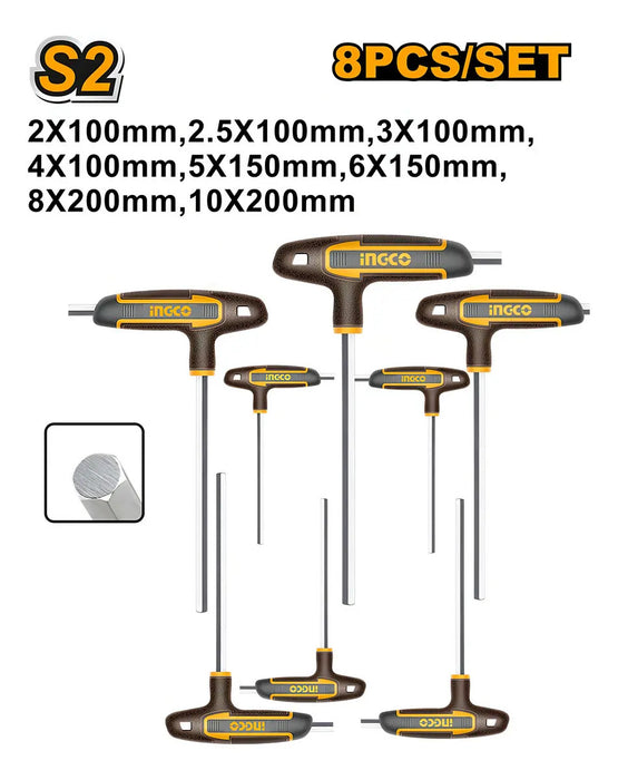 Set 8 Llaves Allen Tipo T 2-10mm Ingco
