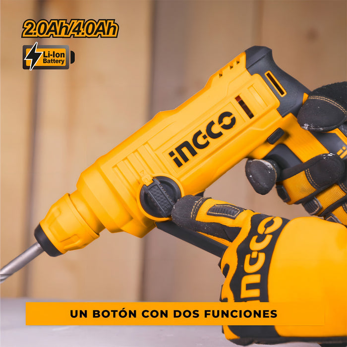 Rotomartillo Electroneumático Ingco P20s Crhli1601 Inalámbrico Amarillo 110w