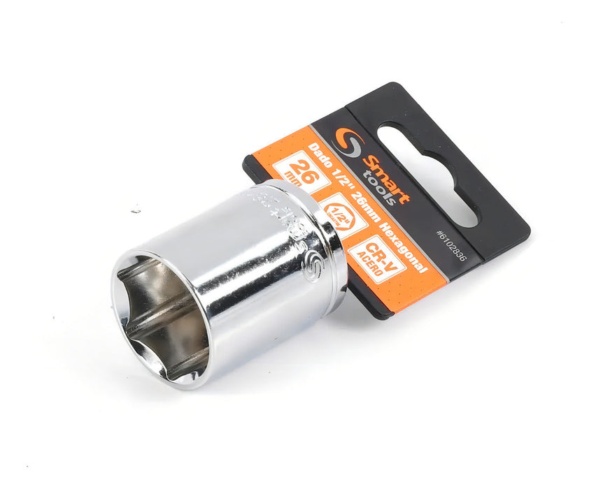Dado Corto 1/2'' Hexagonal 26mm - Smart Tools