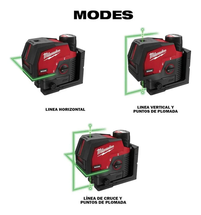Nivel Láser Verde De 2 Líneas M12 Milwaukee