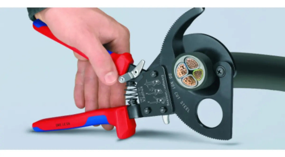 Corte Cable Chicharra 11'' Knipex Rojo Mango Goma