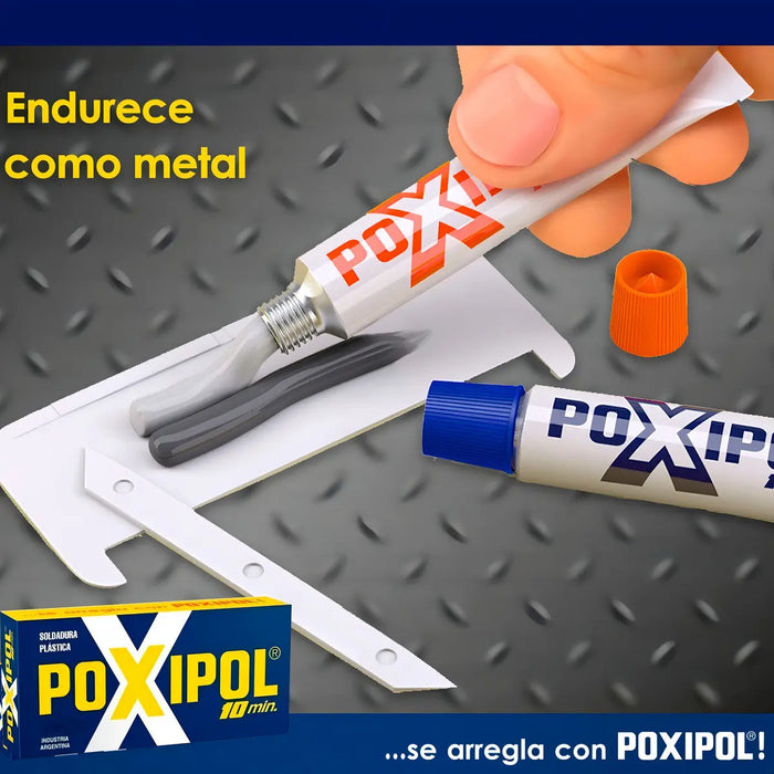 Poxipol Soldadura Plástica Color Metálico 14 Ml (10 Minutos)