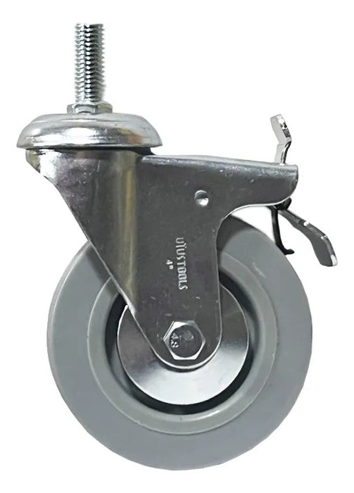 Rueda Industrial Gris Rosca Con Freno 4'' 80kg