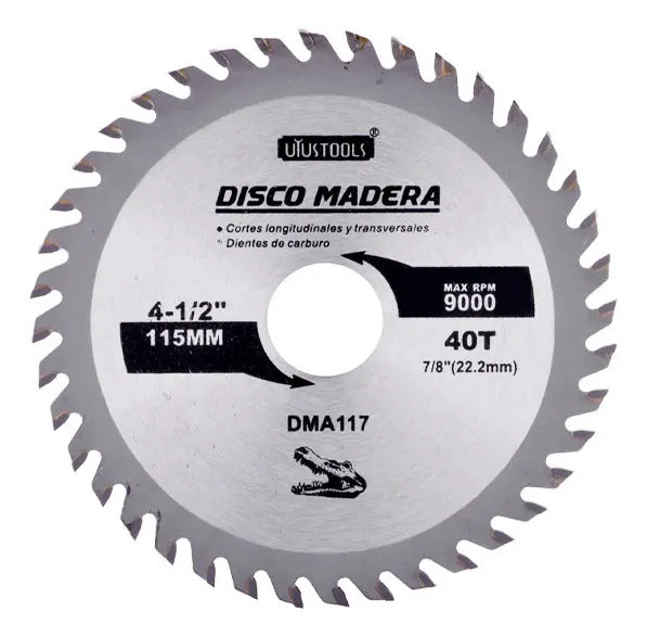 Disco Sierra 4 1/2" x 40 Dientes Madera