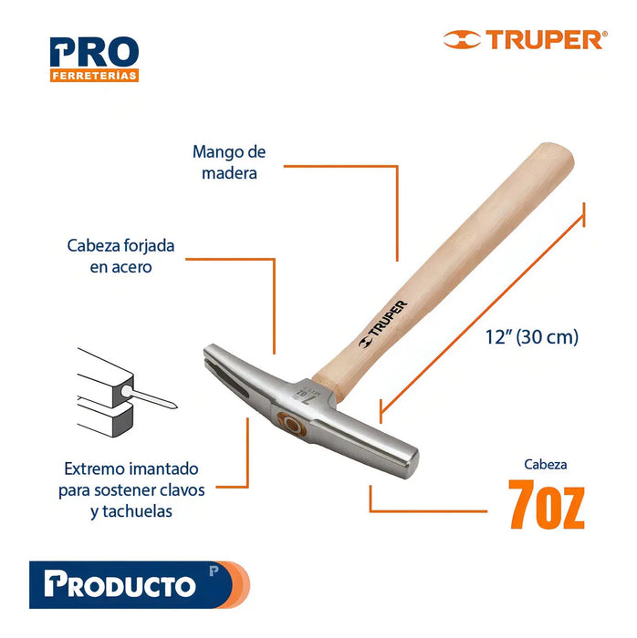 Martillo Para Tapicero 7 Oz Con Iman Truper