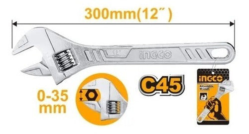 Llave Francesa Ajustable 300mm Ingco
