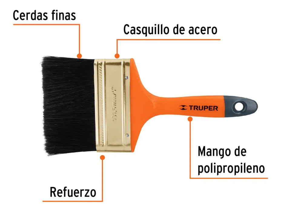Brocha Mango Plástico 4'' Truper